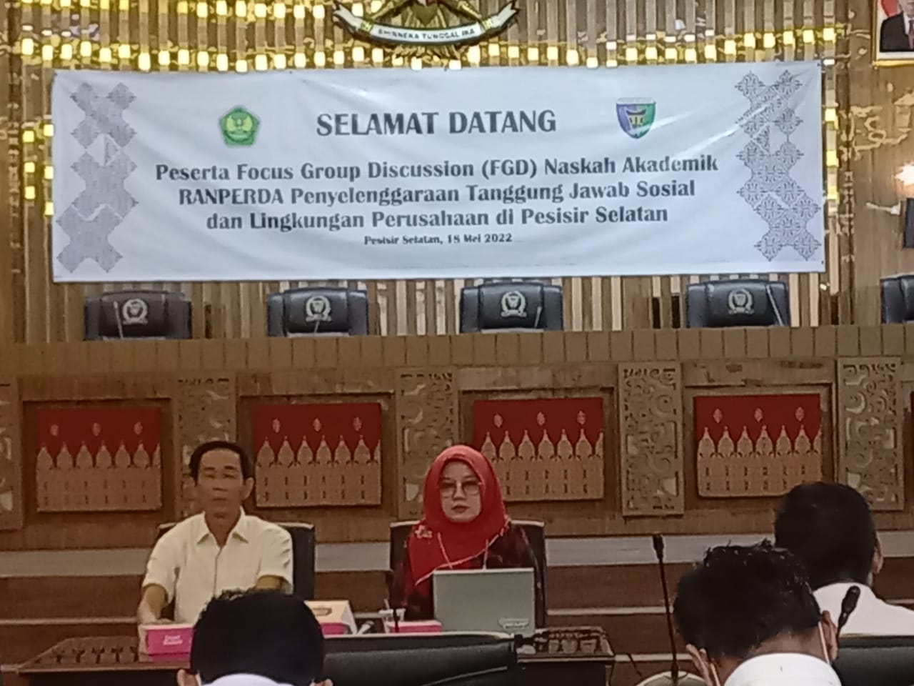 FOCUS DISCUSION GROUP (FGD) NASKAH AKADEMIK RANPERDA DPRD